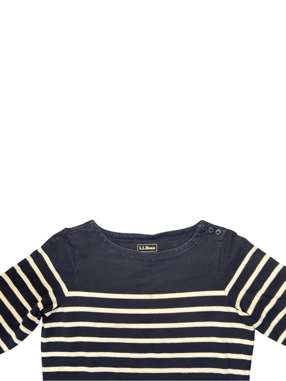 L.L. Bean | Navy and White Striped Midi Shirtdress Women’s Size Small Regular - Picture 4 of 5